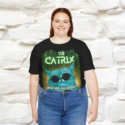 The Catrix: What Will You Choose? Cat T-Shirt for Men & Women | 100% Cotton* Matrix-Inspired Tee