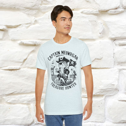 Captain Meowrgan Treasure Hunter T-Shirt | Adventure Cat Tee for Men & Women | 100% Cotton*