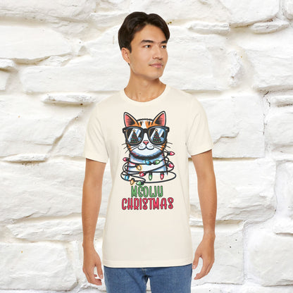 Meowy Christmas T-Shirt | Festive Cat Christmas Shirt for Men & Women | 100% Cotton