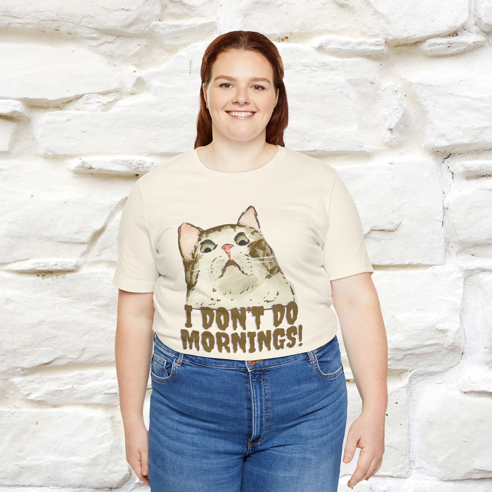 ''I Don't Do Mornings''  Cat T-shirt | Cat T-Shirt | Nunu&Miao Studio - Nunu&Miao Studio