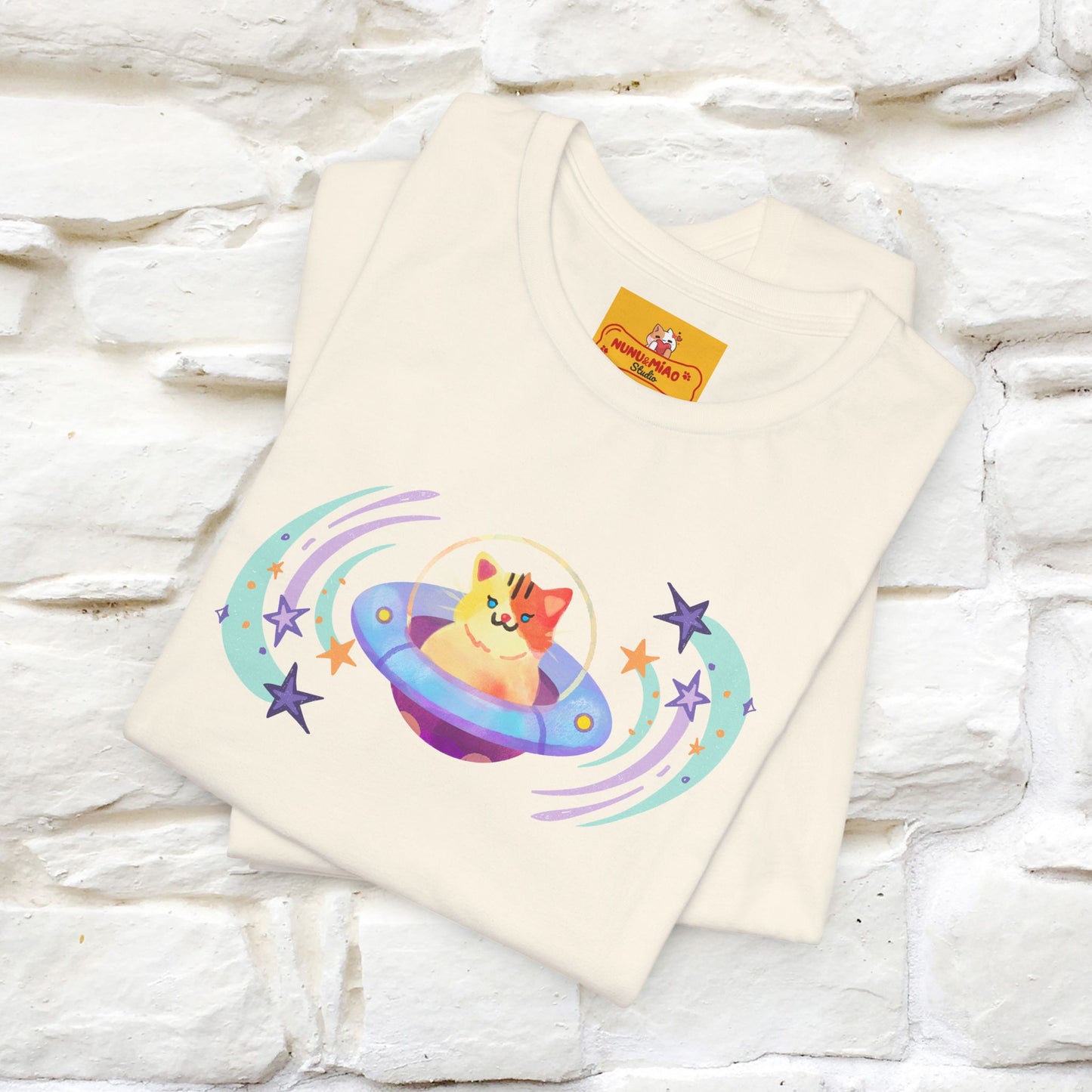 "Stay Positive'' Cat T-Shirt | Front & Back Design | Nunu&Miao Studio
