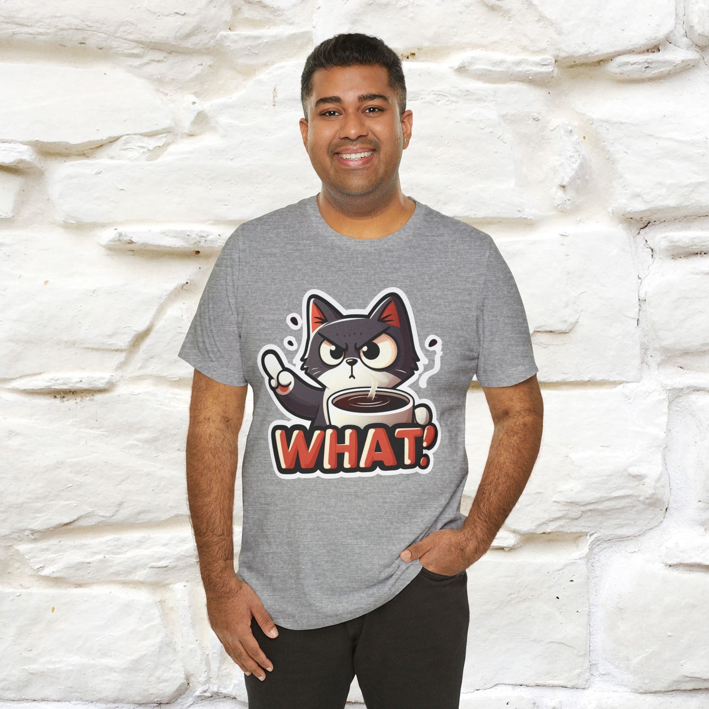 "What" Cat T-Shirt for Men & Women | 100% Cotton* | Cattitude Tee