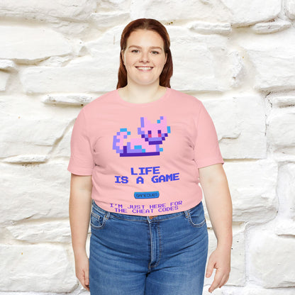 "Life Is A Game, I Am Just Here Fo The Cheat Code" Funny Cat T-Shirt for Men & Women | 100% Cotton*