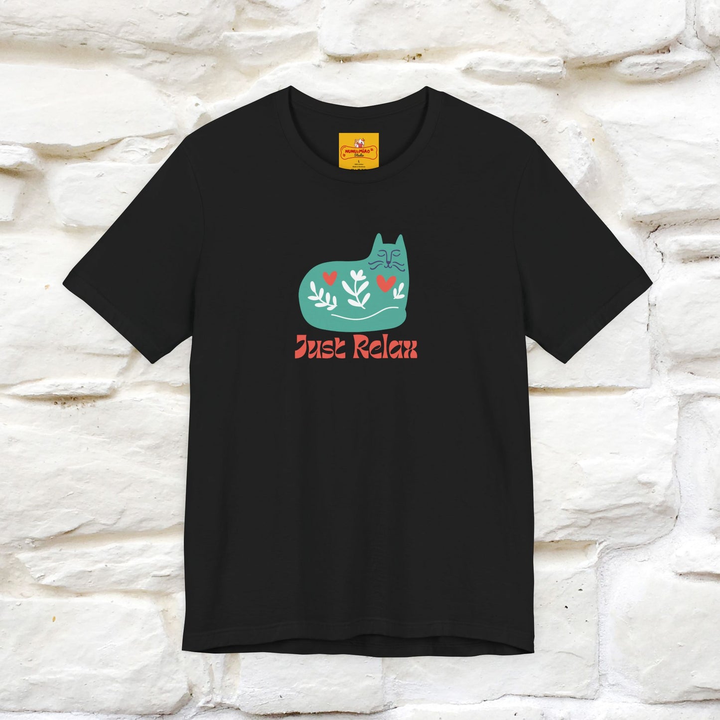 "Just Relax'' Cat T-Shirt Front and Back Design | Nunu&Miao Studio