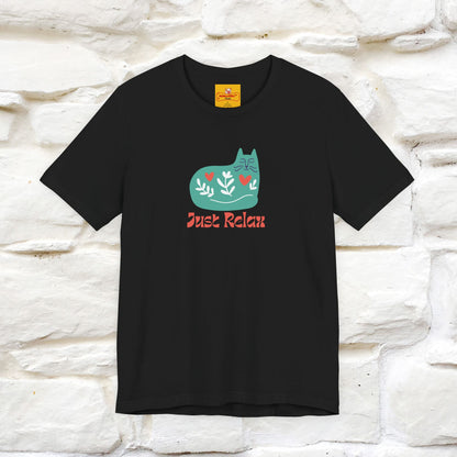 "Just Relax'' Cat T-Shirt Front and Back Design | Nunu&Miao Studio
