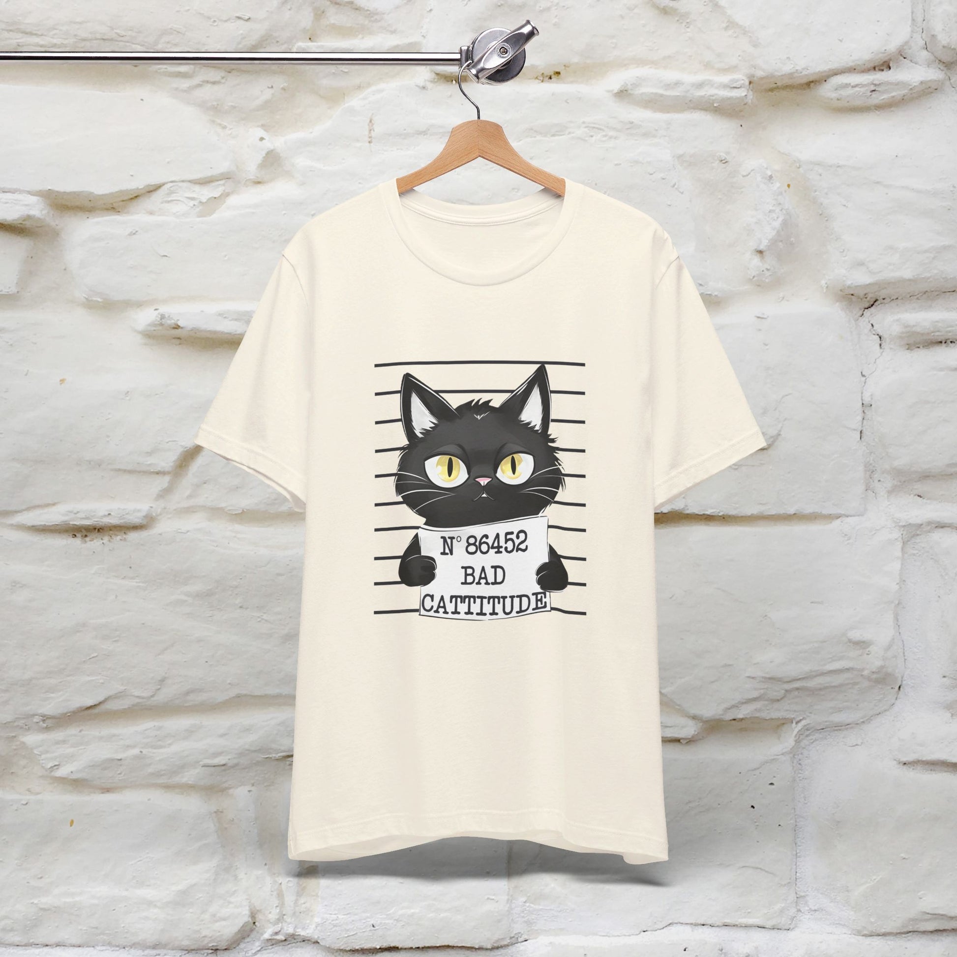 ''Bad Cattitude'' T-shirt for Man 100% Cotton* - Nunu&Miao Studio