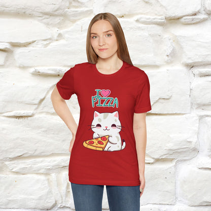 "I Love Pizza" Cat T-shirt for Men & Women | 100% Cotton*