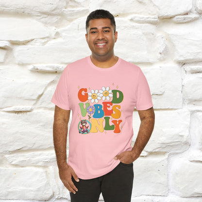 Good Vibes Only Cat T-Shirt for Men & Women | 100% Cotton* Positive Cat Lover Tee