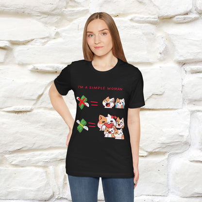 "I'm A Simple Woman" Funny Cat T-shirt for Women | 100% Cotton* 🐾