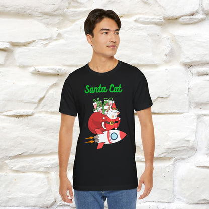 Santa Cat Christmas T-Shirt | Cat Lover Holiday Tee for Men & Women – 100% Cotton* | Meowy Christmas Collection