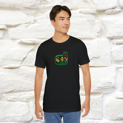 ''Floral Abstract'' Cat T-Shirt Front and Back Design | Nunu&Miao Studio