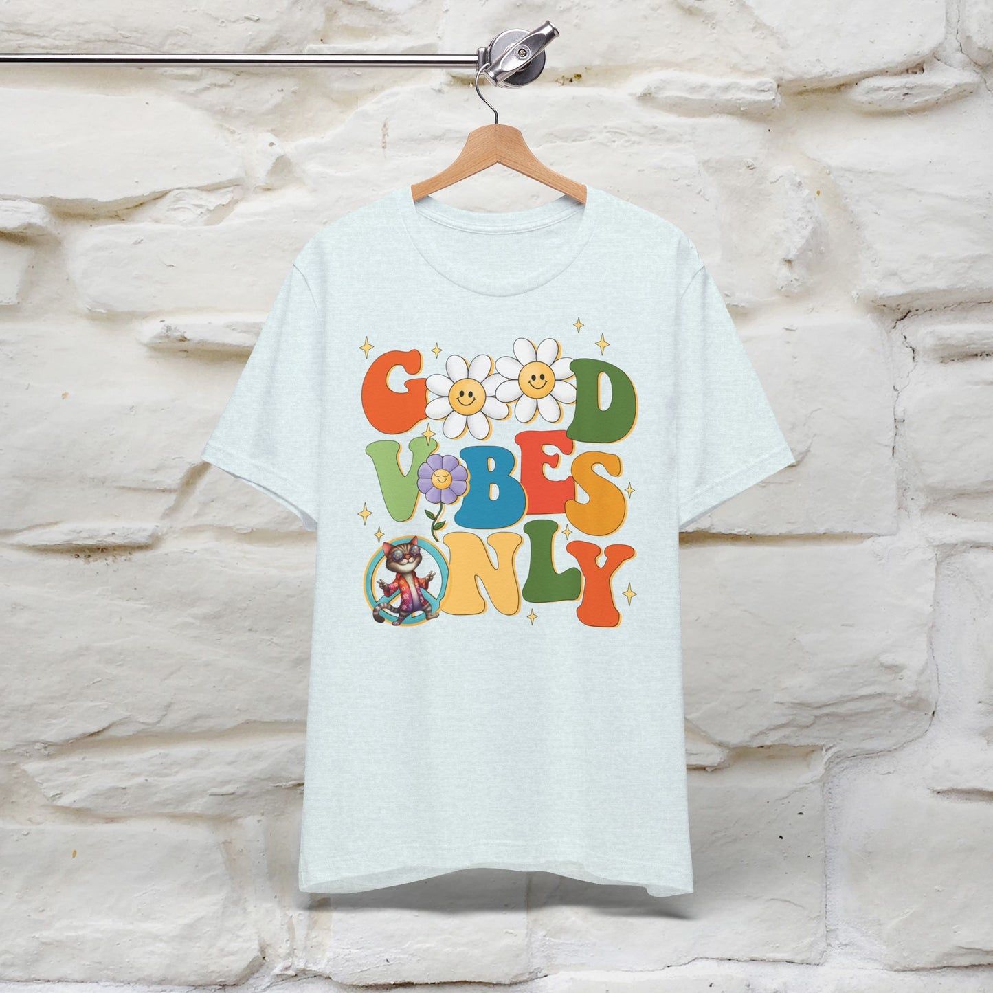 Good Vibes Only Cat T-Shirt for Men & Women | 100% Cotton* Positive Cat Lover Tee