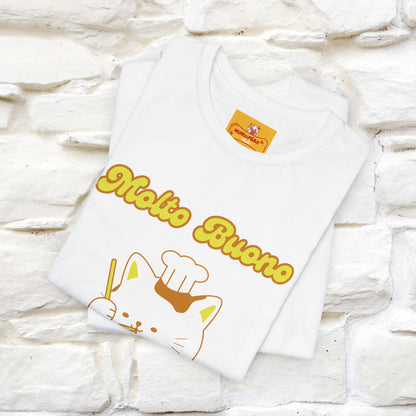 “Molto Buono Cat T-Shirt | Italian-Inspired Cat Shirt for Men & Women | 100% Cotton”