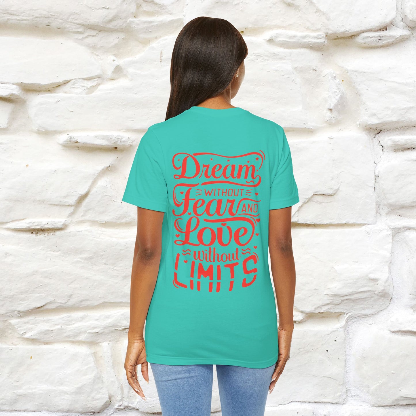 "Dream Without Fear And Love Without Limits'' Cat T-Shirt | Front & Back Design | Nunu&Miao Studio
