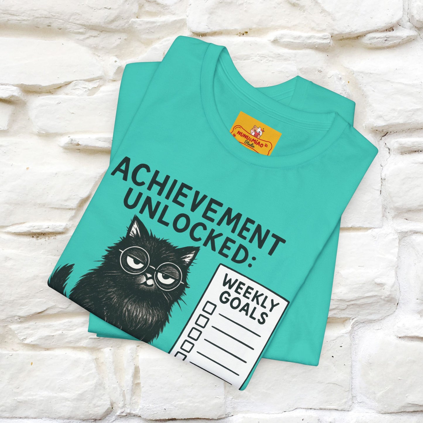 "Achievement Unlocked Bare Minimum." |Cat T-Shirt | Nunu&Miao Studio
