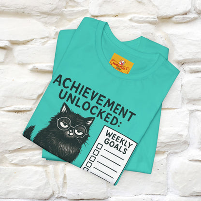 "Achievement Unlocked Bare Minimum." |Cat T-Shirt | Nunu&Miao Studio