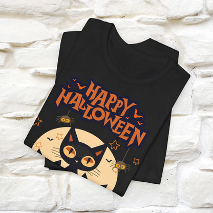 ''Black Cats Happy Halloween'' Unisex T-shirt 100% Cotton*