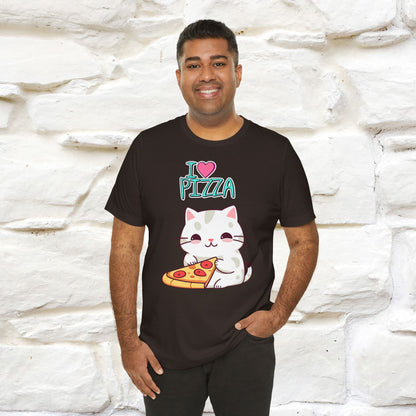 "I Love Pizza" Cat T-shirt for Men & Women | 100% Cotton*