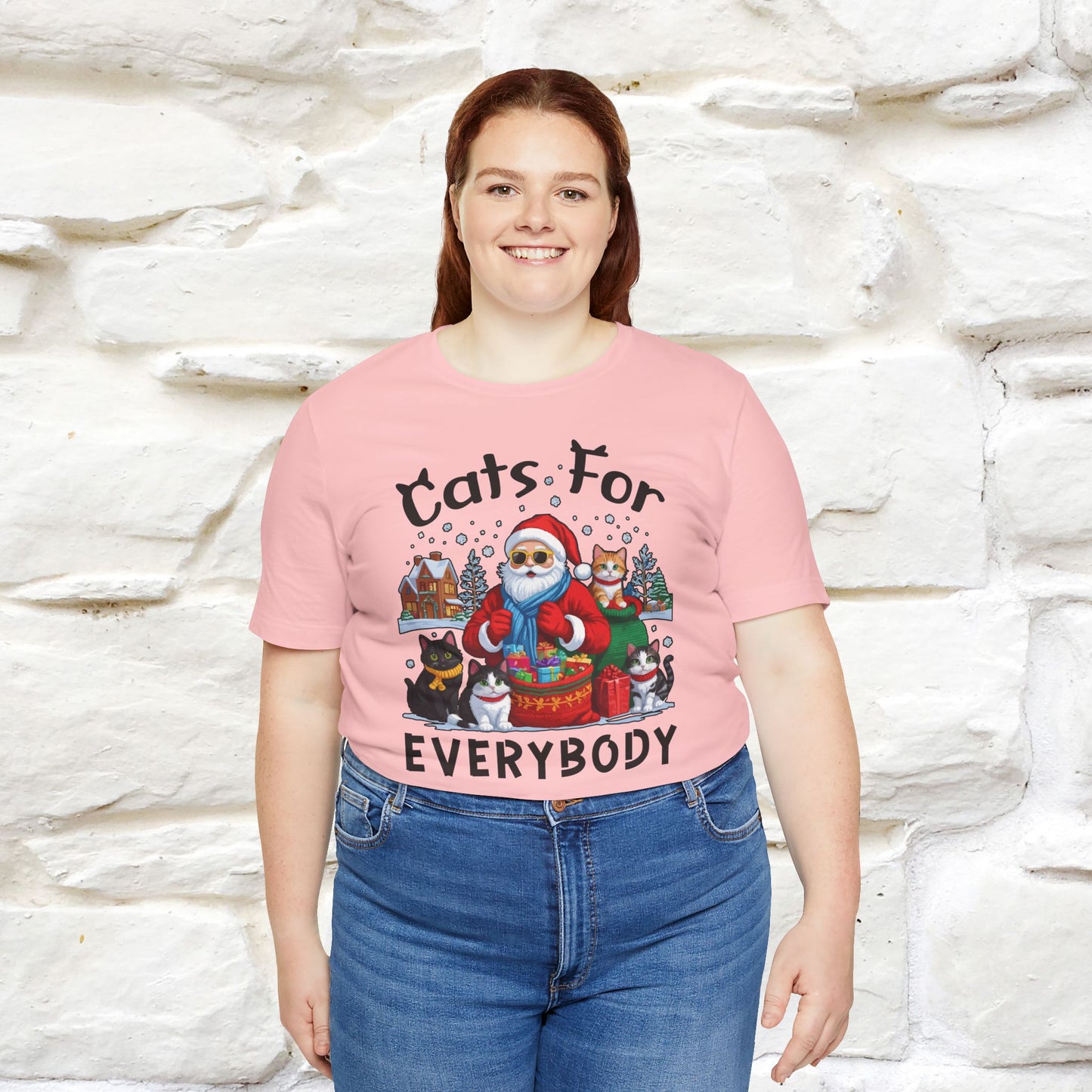 Cats For Everybody T-Shirt | Festive Cat Christmas Shirt for Men & Women | 100% Cotton