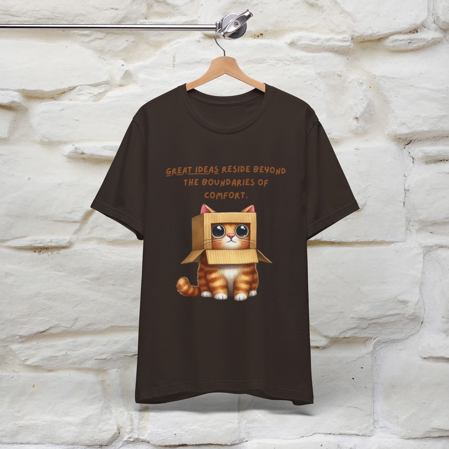 "Great Ideas Reside Beyond Boundaries of Comfort" Cat T-shirt for Men and women  | 100% Cotton*