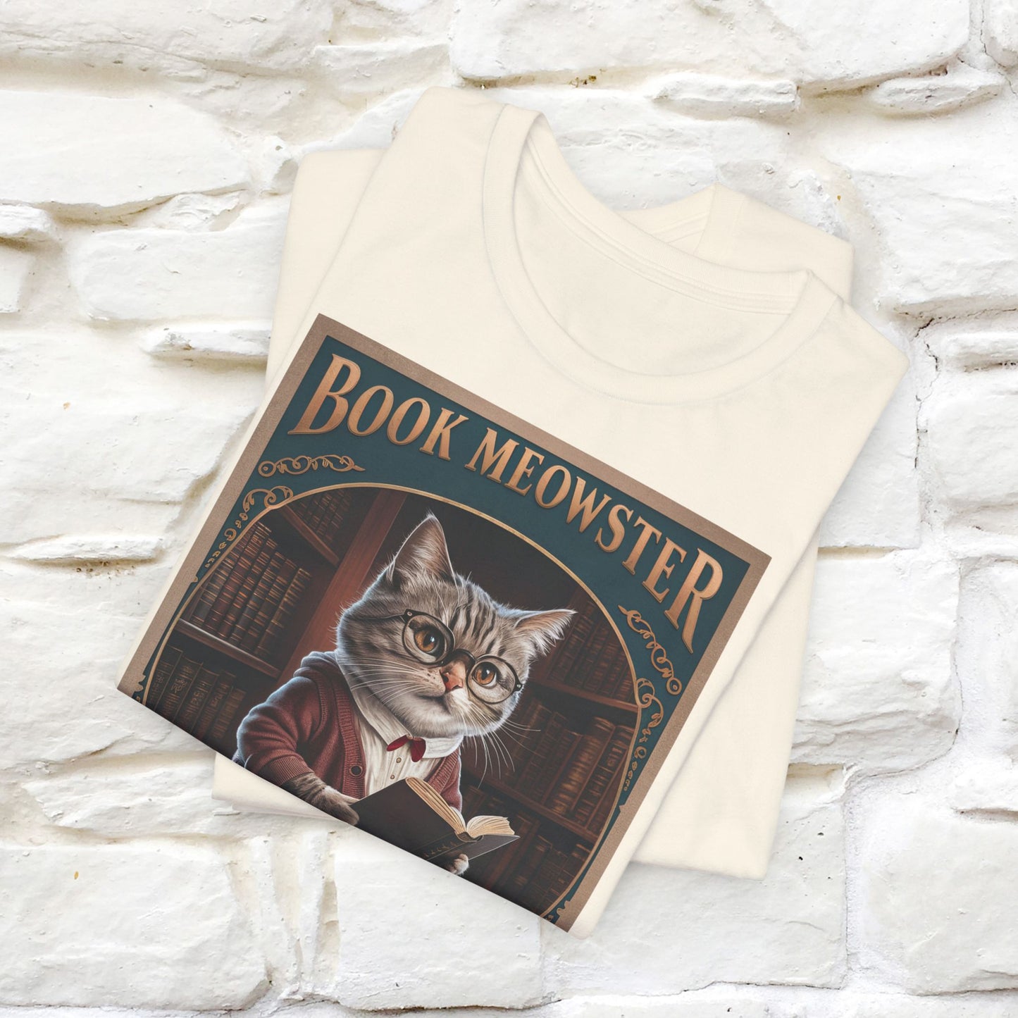 "Book Meowster: Knowledge Is Pawer Cat T-Shirt for Men & Women | 100% Cotton*