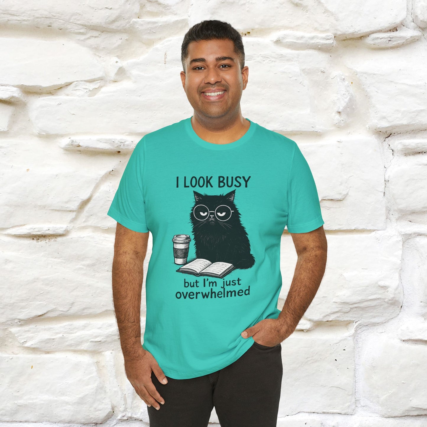 "I Look Busy But I'm Just Overwhelmed" |Cat T-Shirt | Nunu&Miao Studio