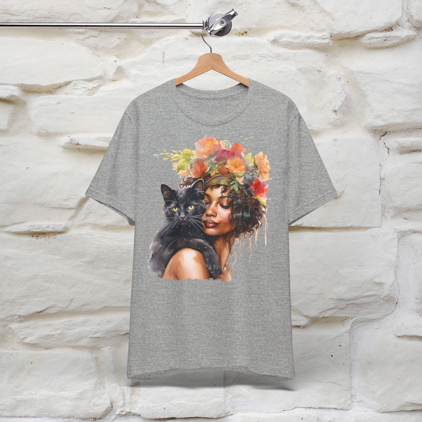 ''The Black Cat And The Lady'' T-shirt for Women 100% Cotton* - Nunu&Miao Studio