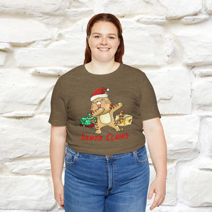 “Funny Santa Claws T-Shirt | Festive Cat Christmas Shirt for Men & Women | 100% Cotton*”