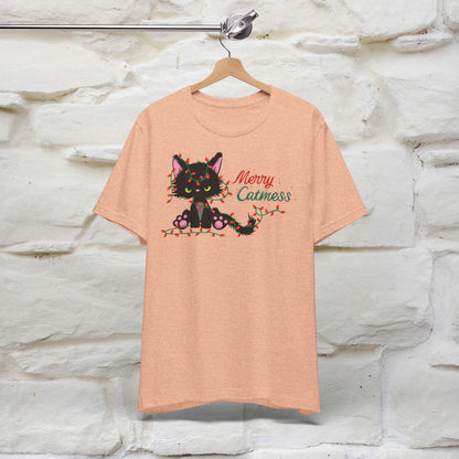 Merry Catmess Cat T-Shirt | Funny Christmas Cat Shirt for Men & Women | 100% Cotton