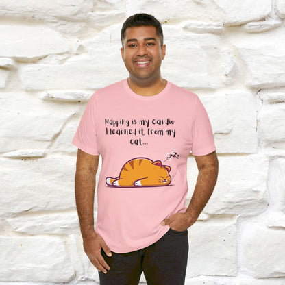 ''Napping Is My Cardio, I Learned From  my Cat'' T-shirt for Man 100% Cotton* - Nunu&Miao Studio