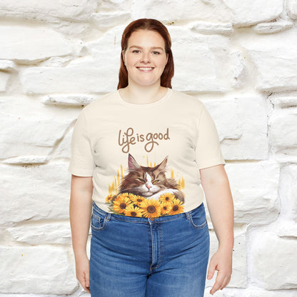 "Life Is Good" Cat T-Shirt for Women | 100% Cotton* 🐾