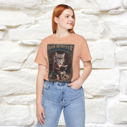 "Book Meowster: Knowledge Is Pawer Cat T-Shirt for Men & Women | 100% Cotton*