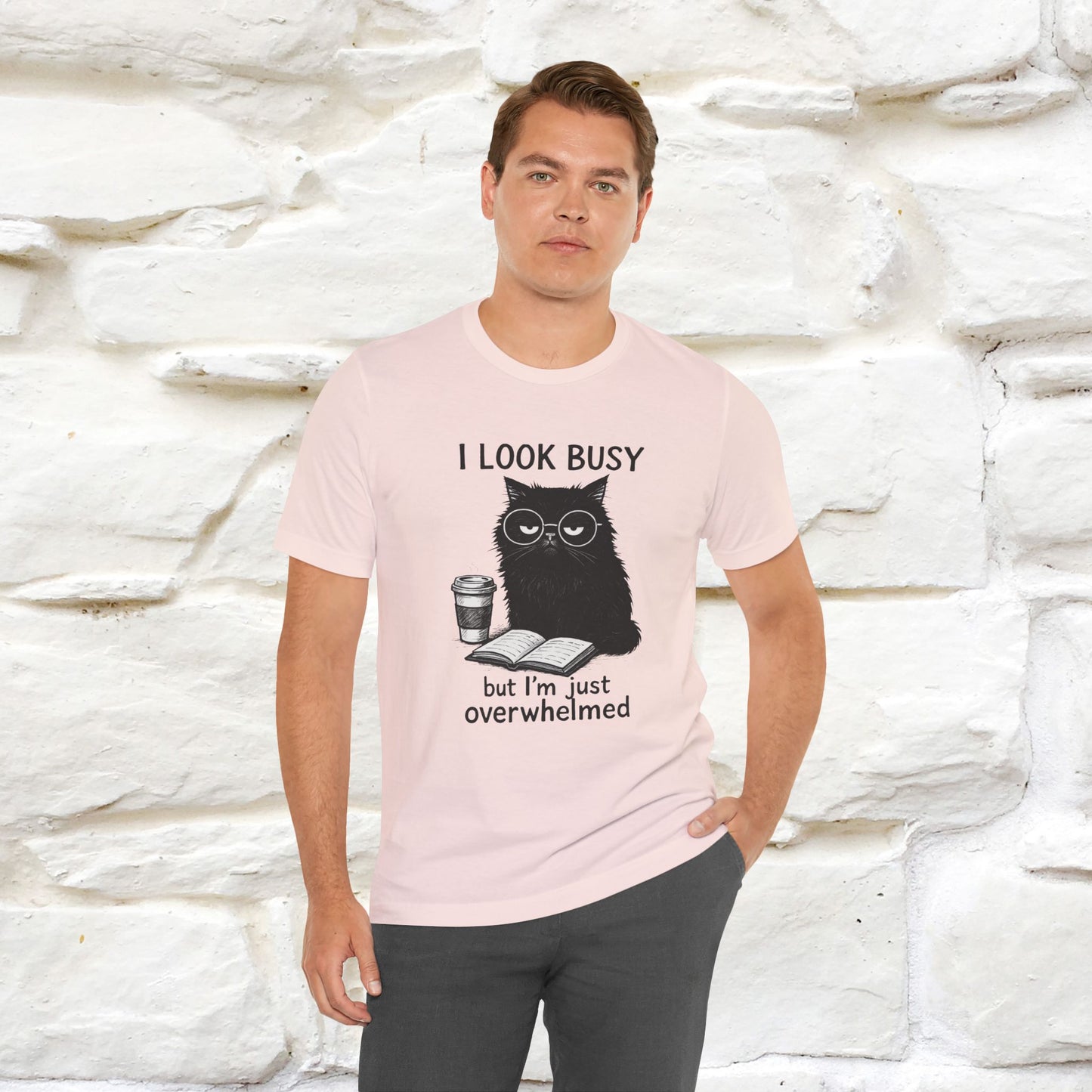 "I Look Busy But I'm Just Overwhelmed" |Cat T-Shirt | Nunu&Miao Studio