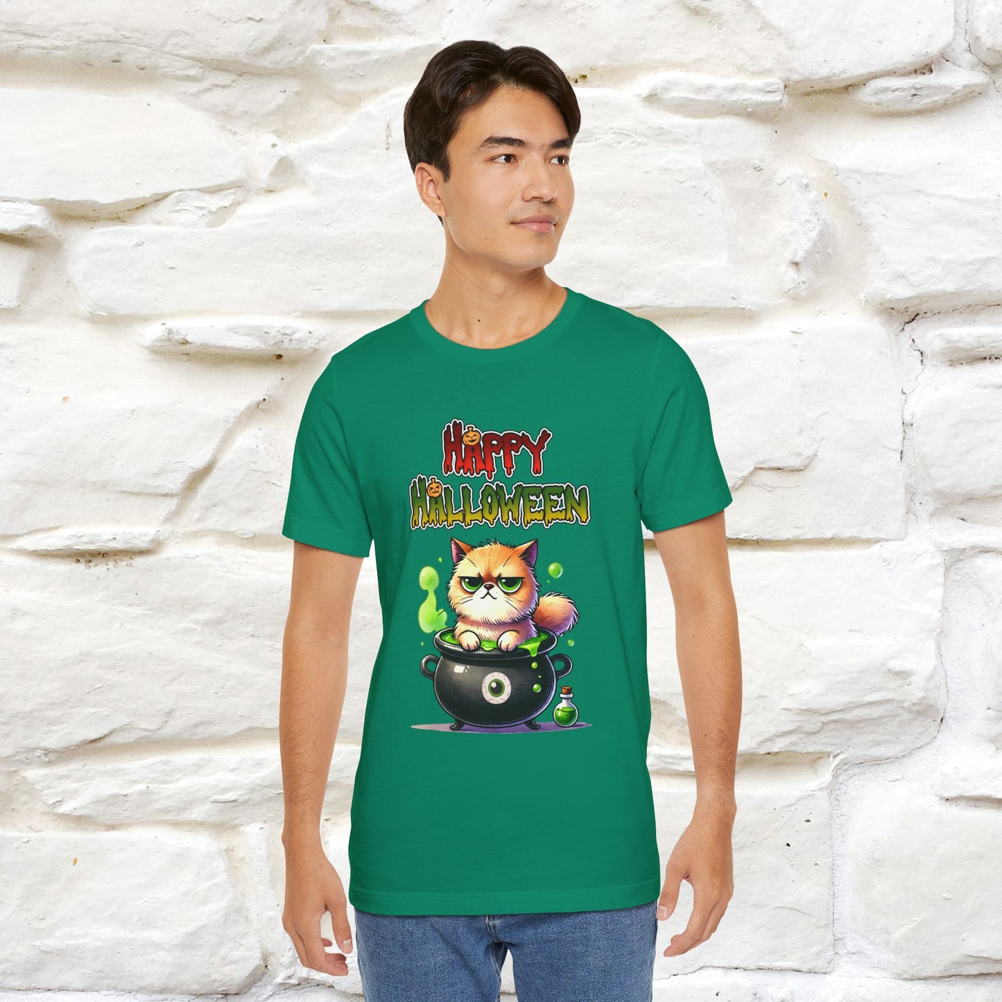 "Angry Cat Happy Halloween" Cat  T-shirt |Nunu&Miao Studio