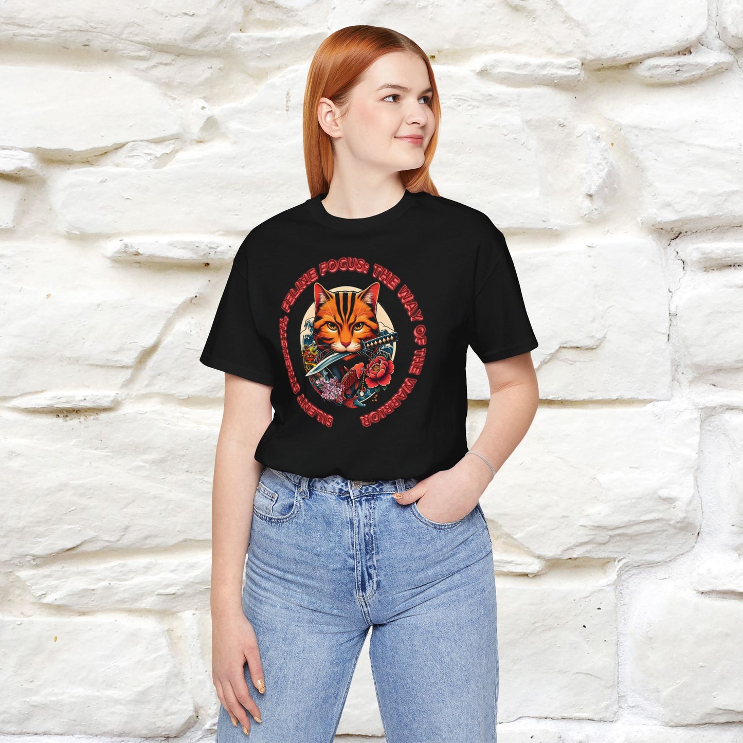 Silent Strength, Feline Focus: The Way of the Warrior" Cat T-Shirt for Men & Women | 100% Cotton*