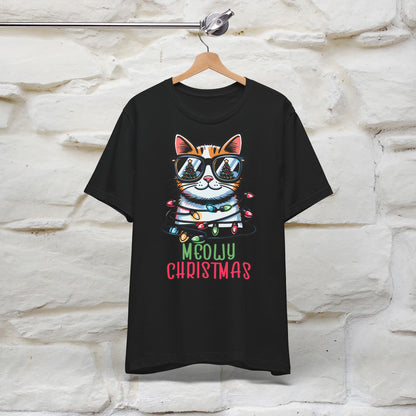 Meowy Christmas T-Shirt | Festive Cat Christmas Shirt for Men & Women | 100% Cotton