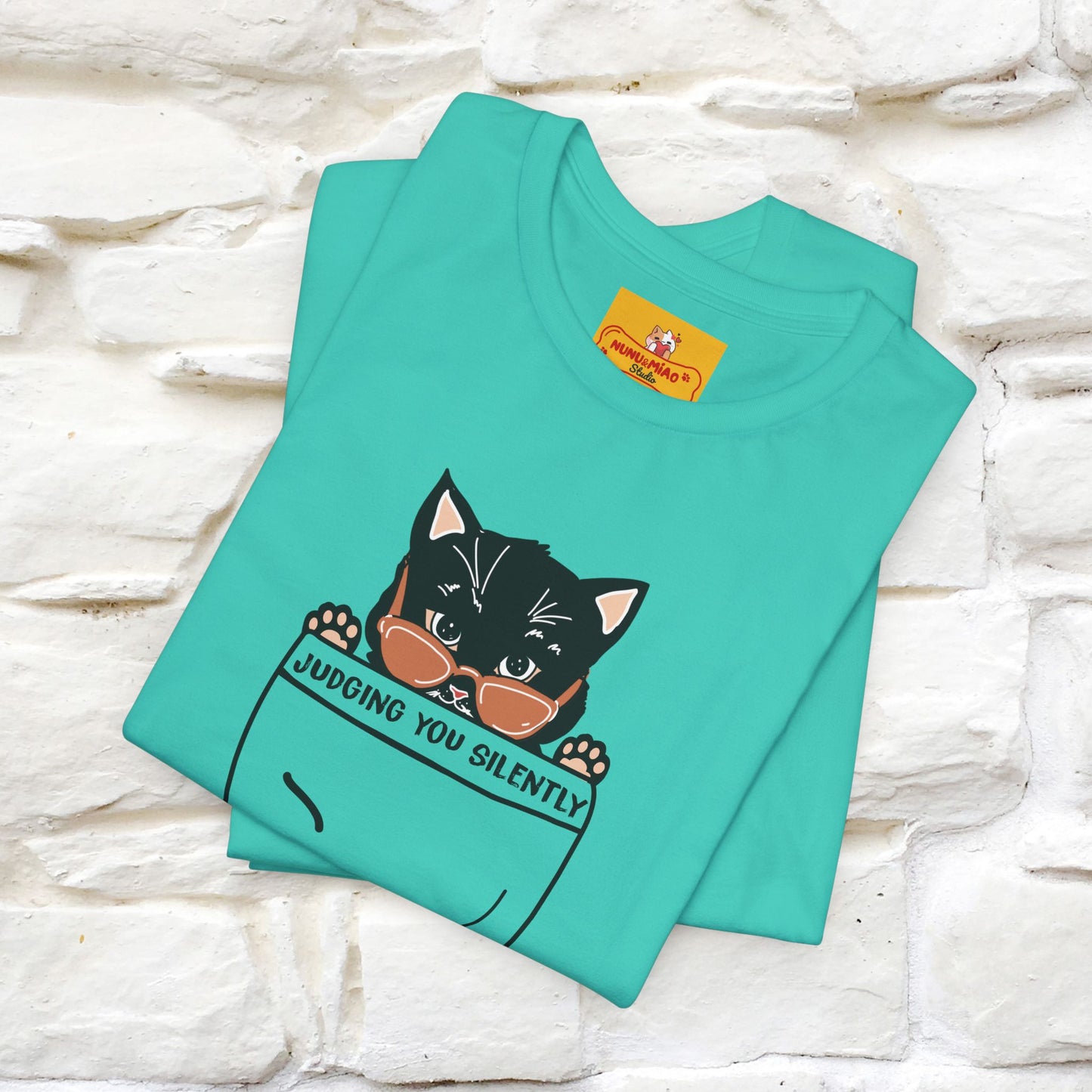 ''Judging You Silently'' | Cat T-Shirt for Men | Nunu&Miao Studio