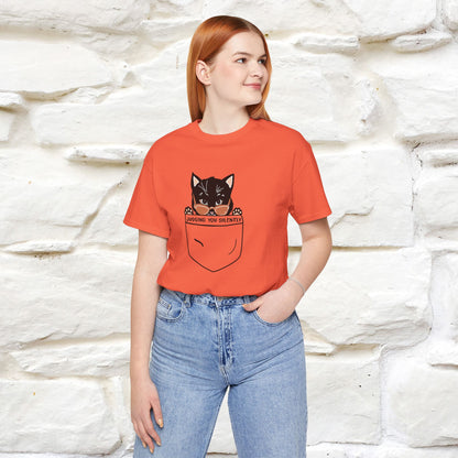 ''Judging You Silently'' | Cat T-Shirt for Men | Nunu&Miao Studio