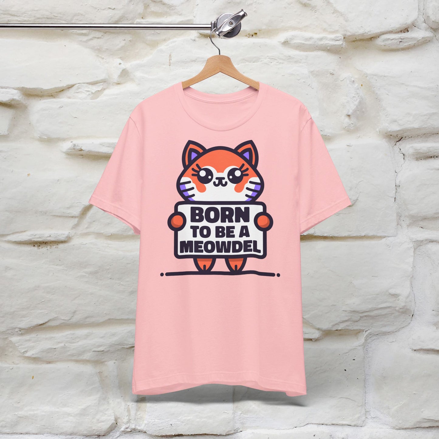 ''Born To Be A Meowdel''  Cat T-shirt for Women 100% Cotton* - Nunu&Miao Studio