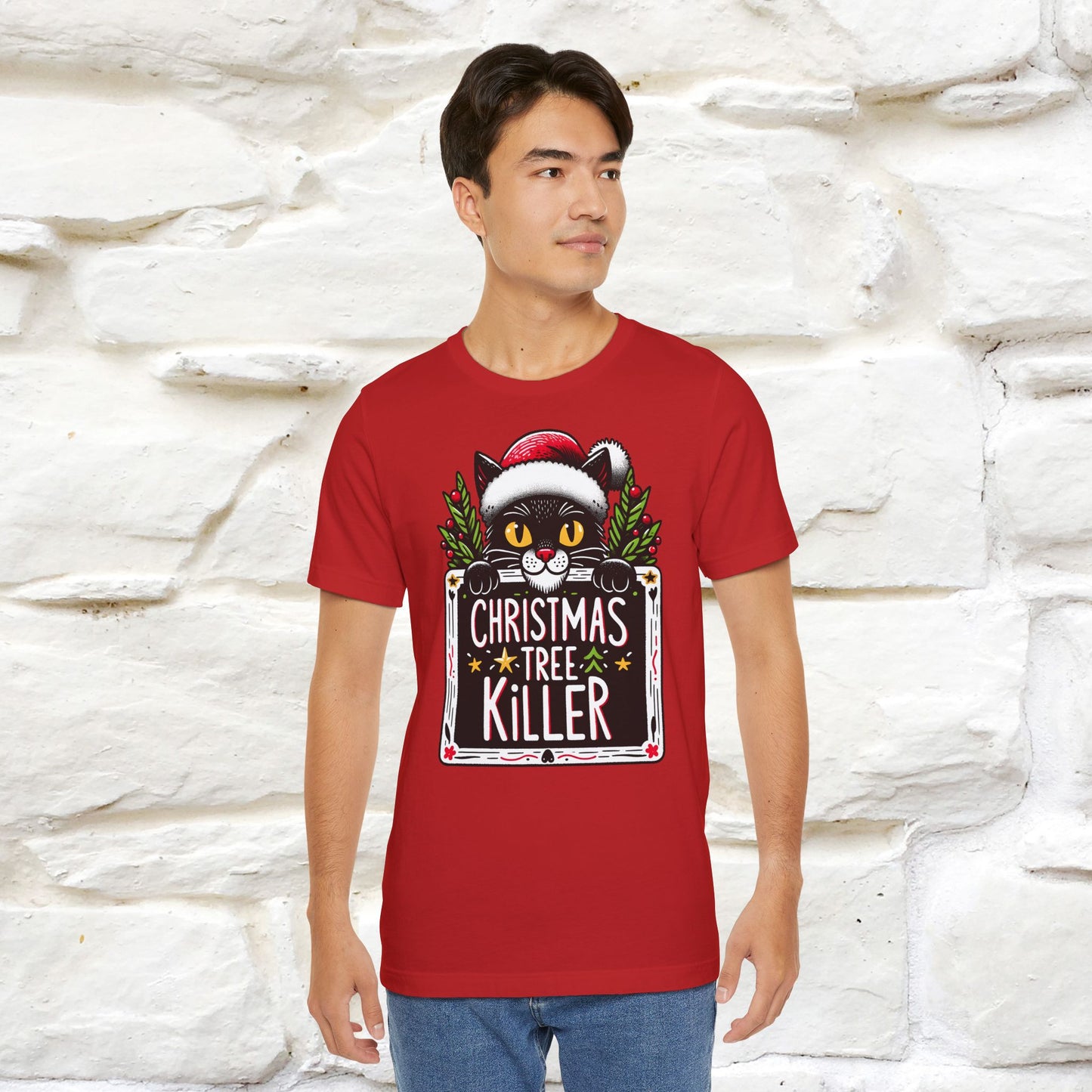 Christmas Tree Killer | Festive Cat Christmas Shirt for Men & Women | 100% Cotton*