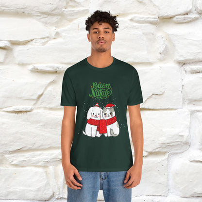 Buon Natale Cat and Dog T-shirt for Men & Women | 100% Cotton* 🐾 | Festive Holiday Shirt