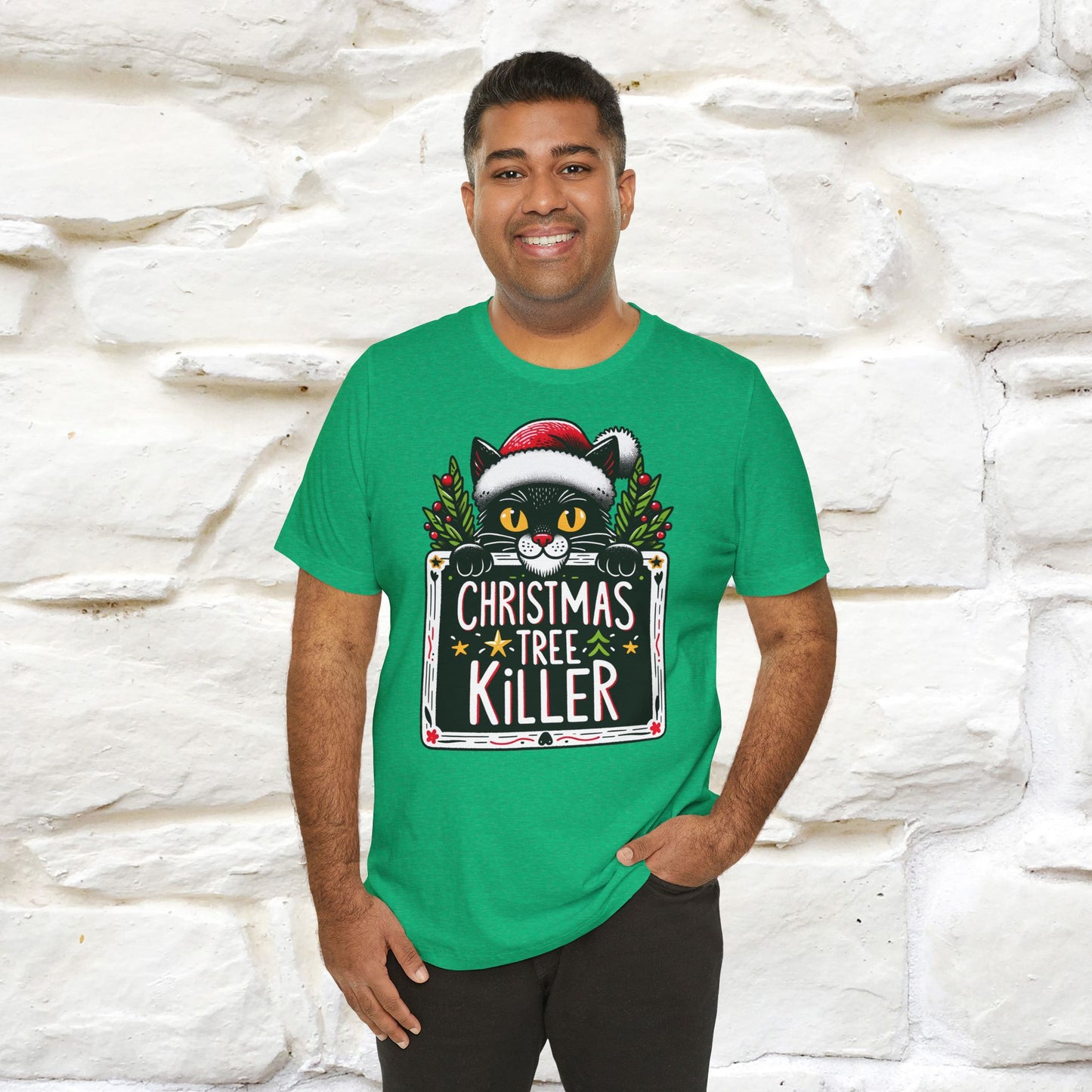 Christmas Tree Killer | Festive Cat Christmas Shirt for Men & Women | 100% Cotton*