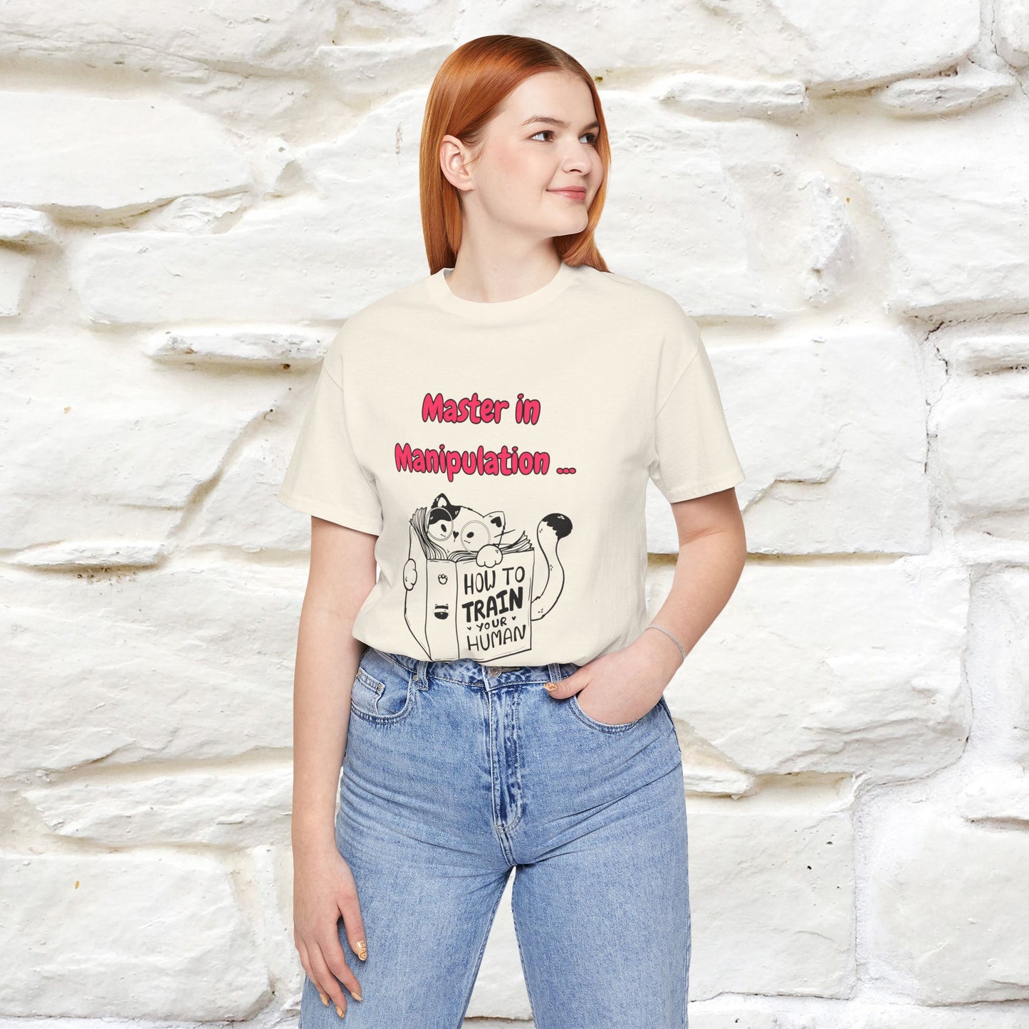 ''Master In Manipulation. How To Train Your Human '' Cat T-Shirt | Nunu&Miao Studio - Nunu&Miao Studio