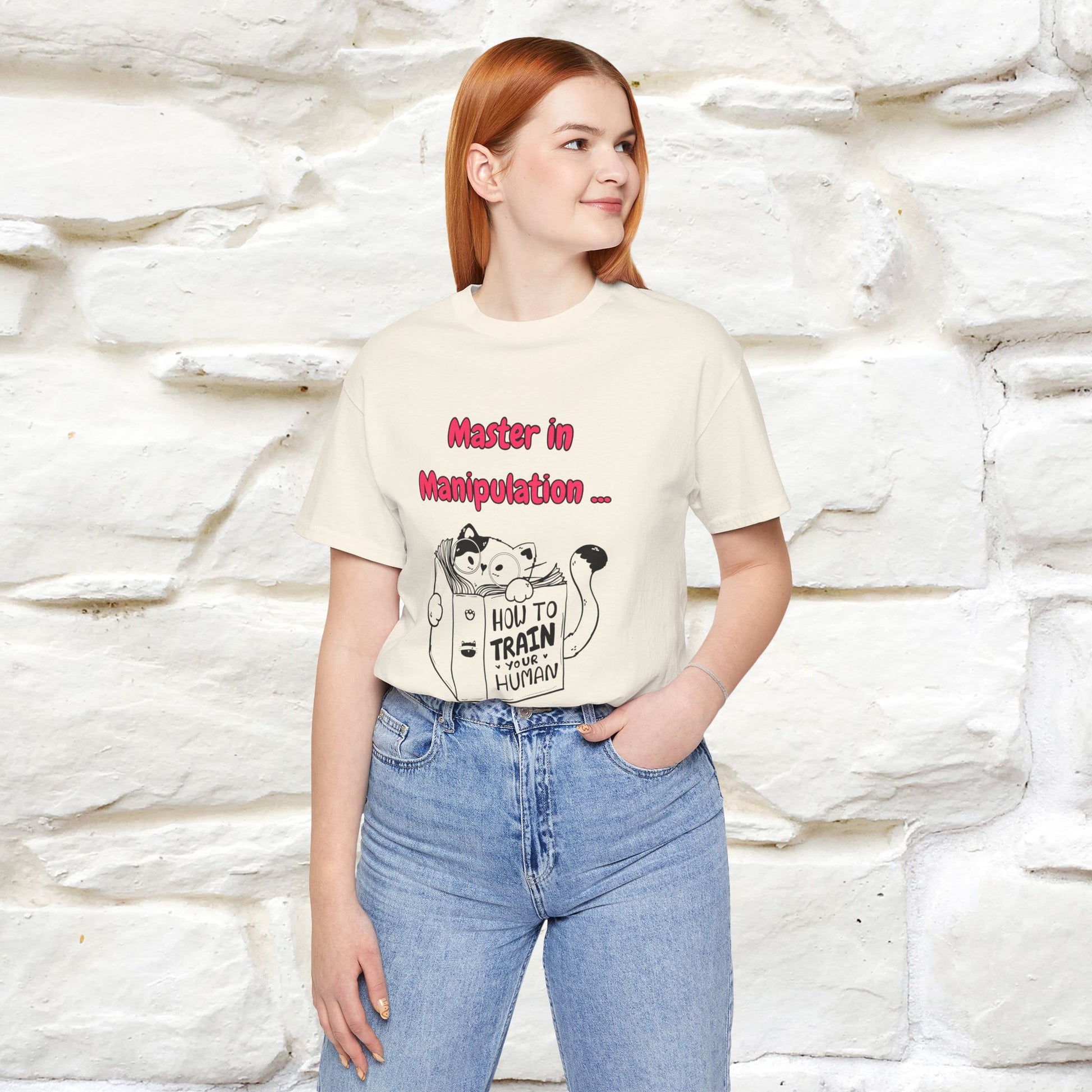 ''Master In Manipulation. How To Train Your Human '' Cat T-Shirt | Nunu&Miao Studio - Nunu&Miao Studio