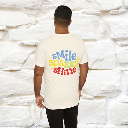 "Smile, Sparkle, Shine" Cat T-Shirt for Men & Women | Front & Back Design | 100% Cotton* 🐾