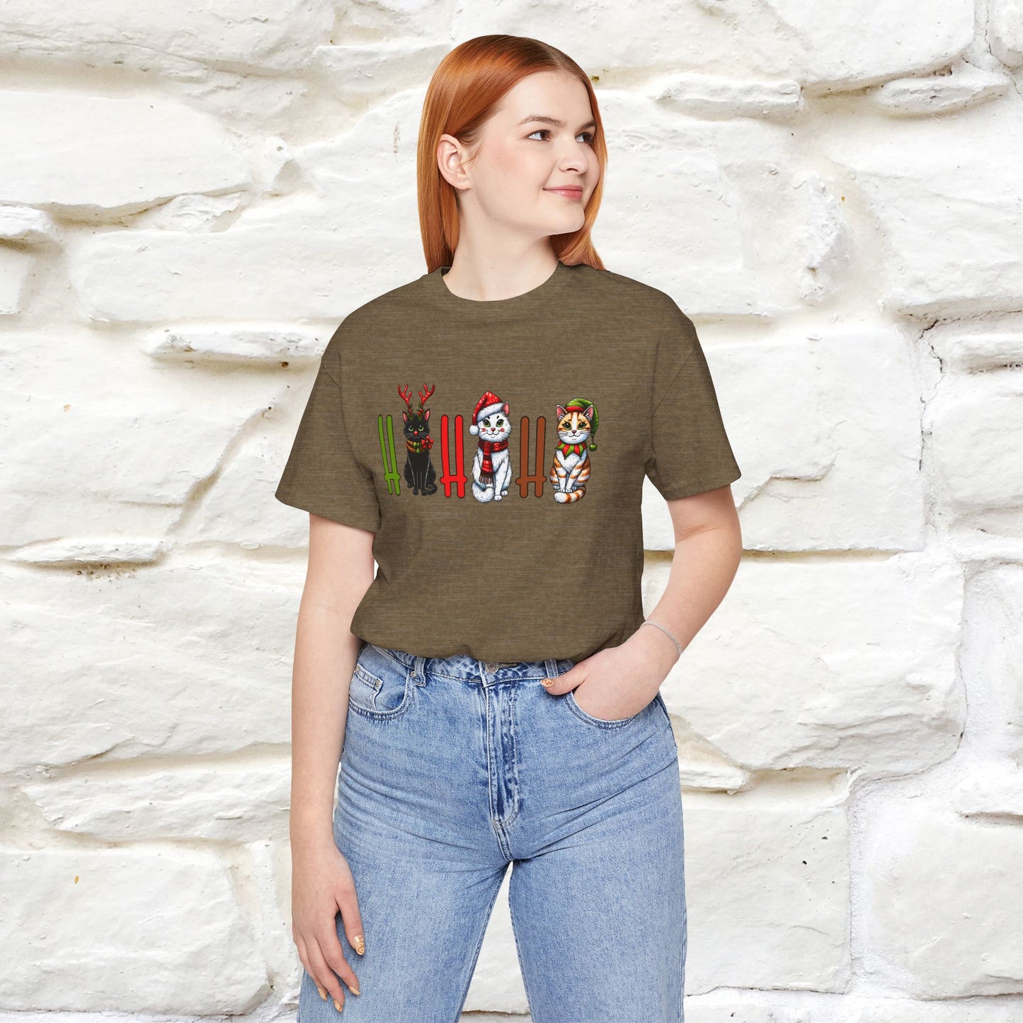 Hi Hi Hi Christmas T-Shirt | Festive Cat Christmas Shirt for Men & Women | 100% Cotton*