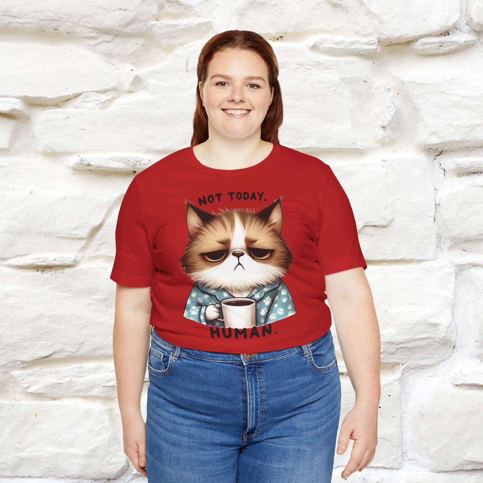 ''Not Today Human'' Cat  T-shirt for Women 100% Cotton* - Nunu&Miao Studio