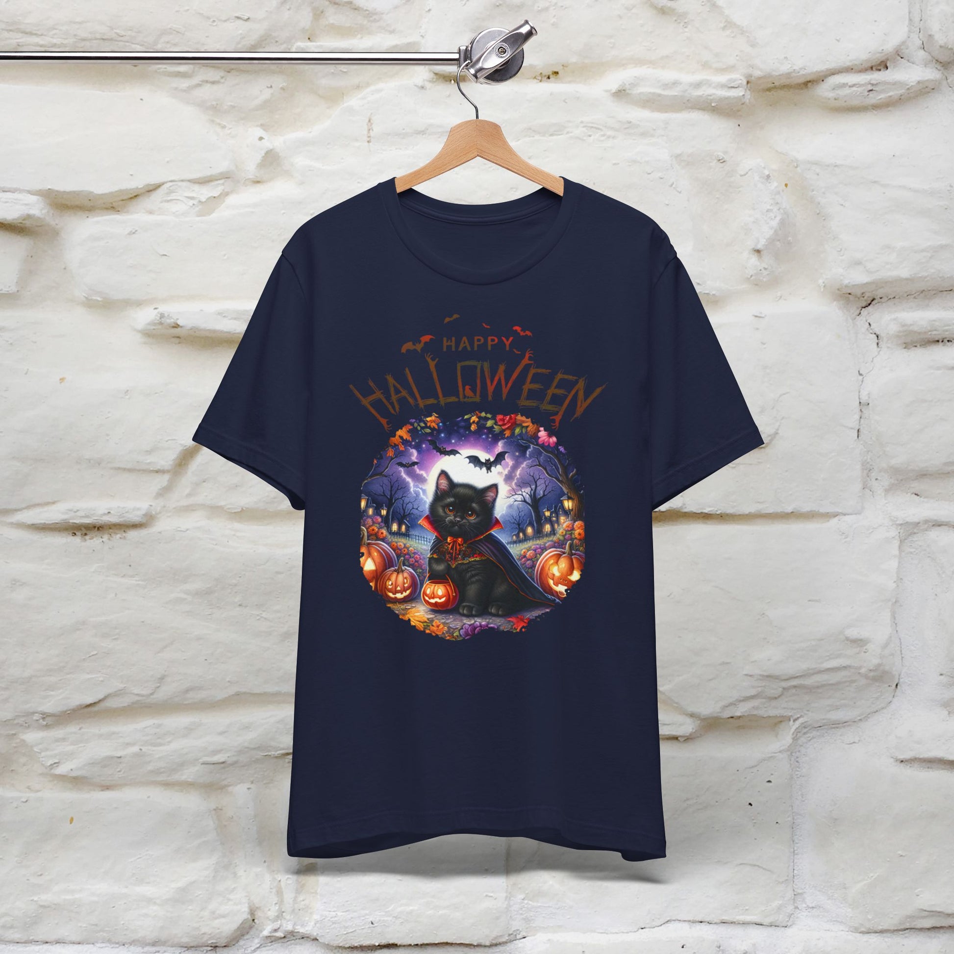 ''🎃Happy Halloween Pumking Black Cat'' Unisex T-shirt 100% Cotton* - Nunu&Miao Studio