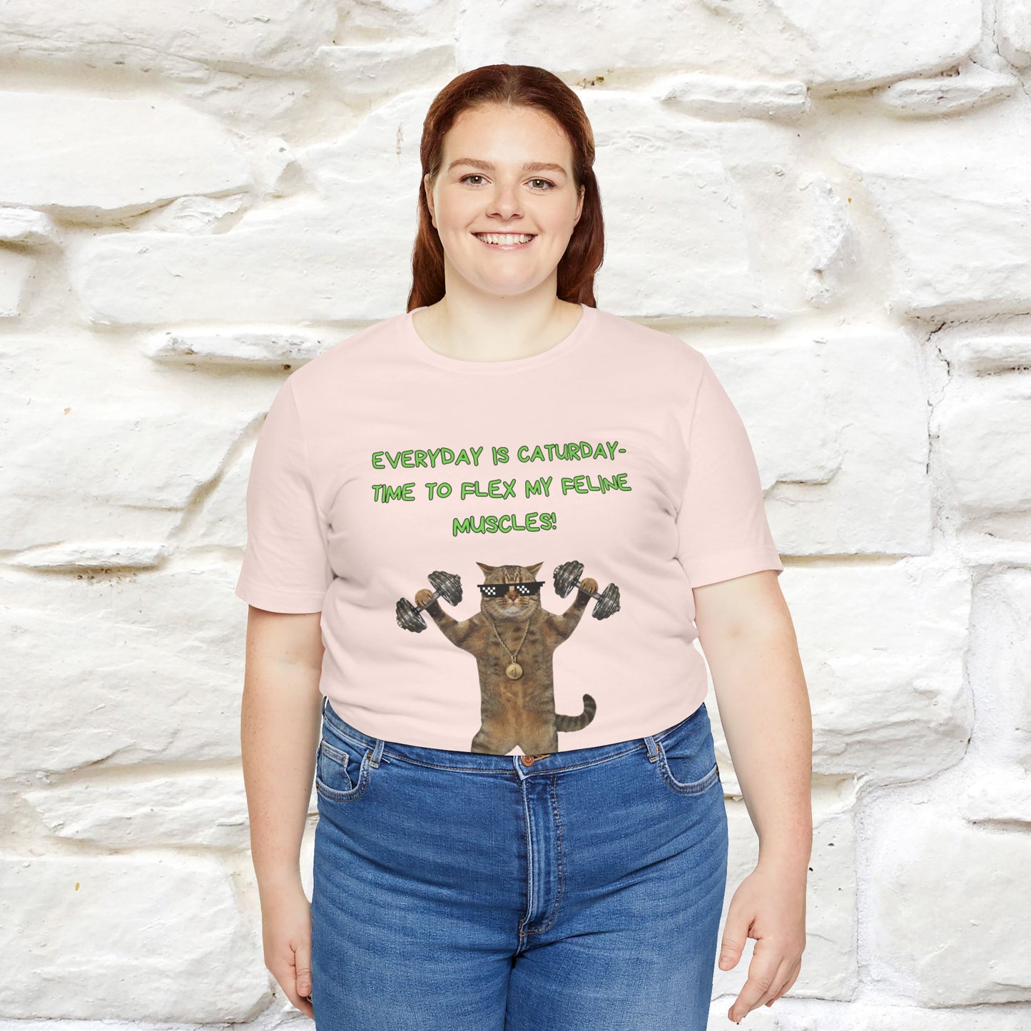 "Everyday Is Caturday – Flex My Feline Muscle"| Funny Cat T-Shirt  |Nunu&Miao Sudio - Nunu&Miao Studio