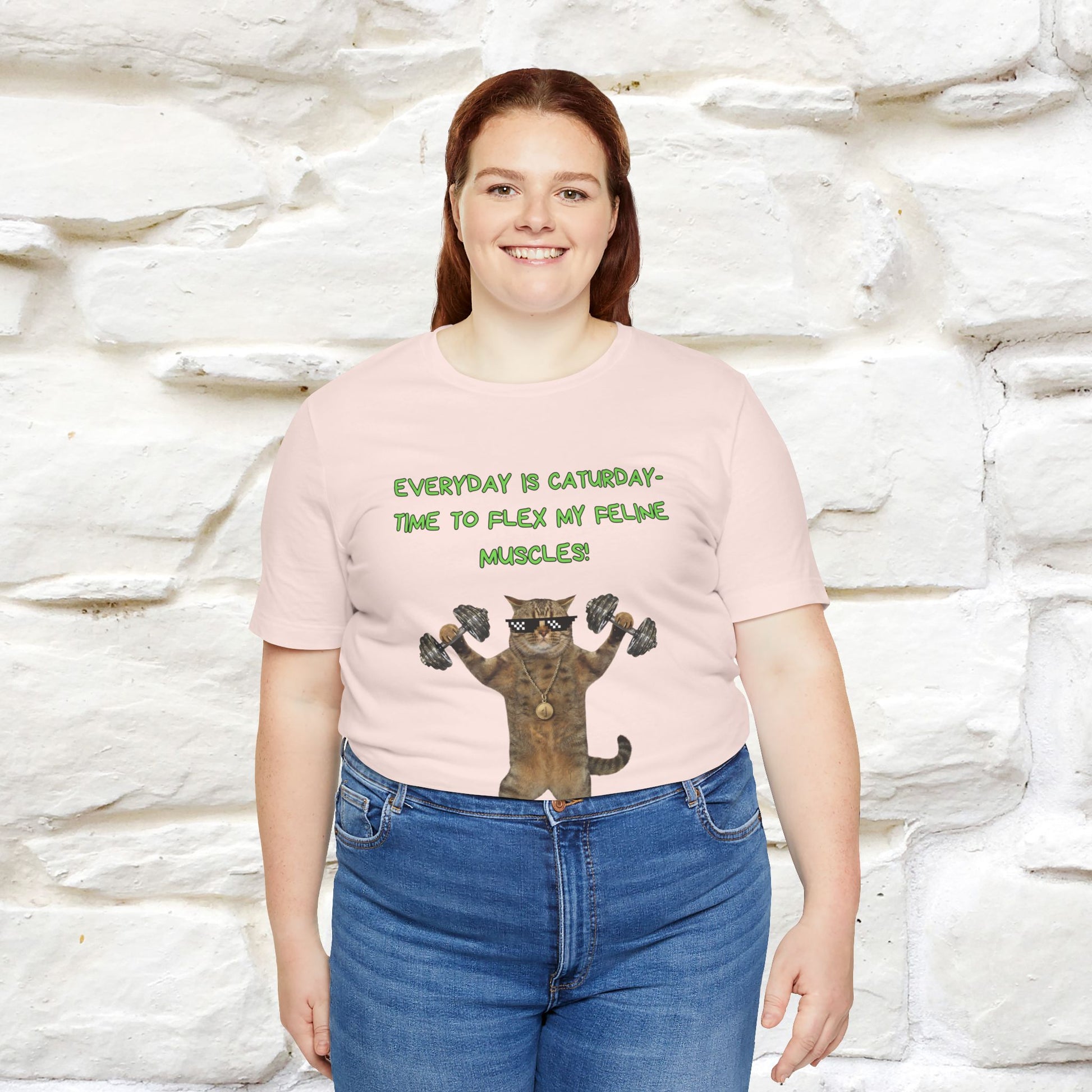 "Everyday Is Caturday – Flex My Feline Muscle"| Funny Cat T-Shirt  |Nunu&Miao Sudio - Nunu&Miao Studio